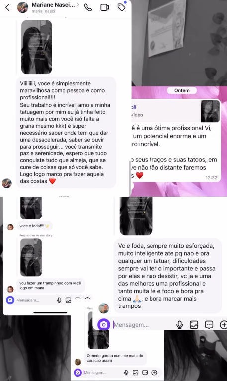 Detalhe do traço durante a sessão